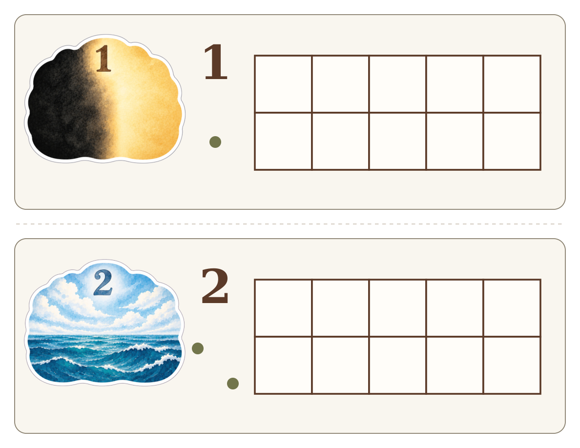 Exact preview of the Bereishis Creation Ten Frames printable