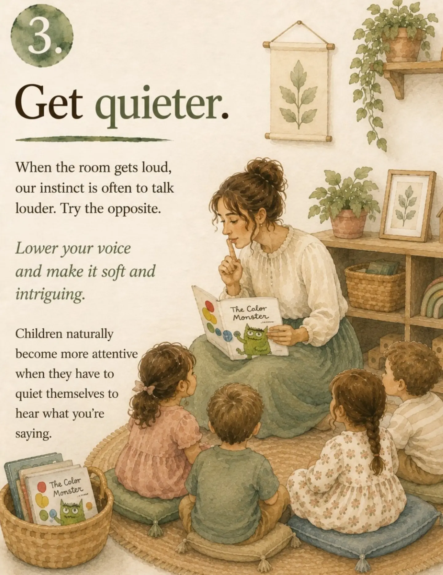 A preschool classroom can go from calm to A LOT in about thirty seconds