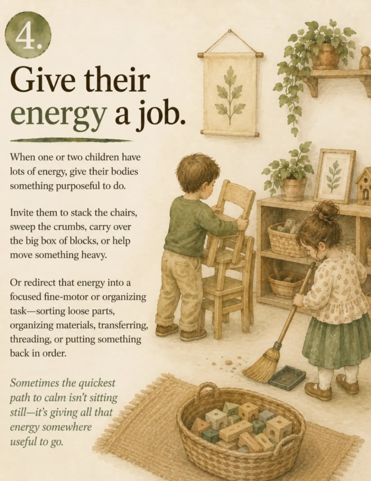 A preschool classroom can go from calm to A LOT in about thirty seconds
