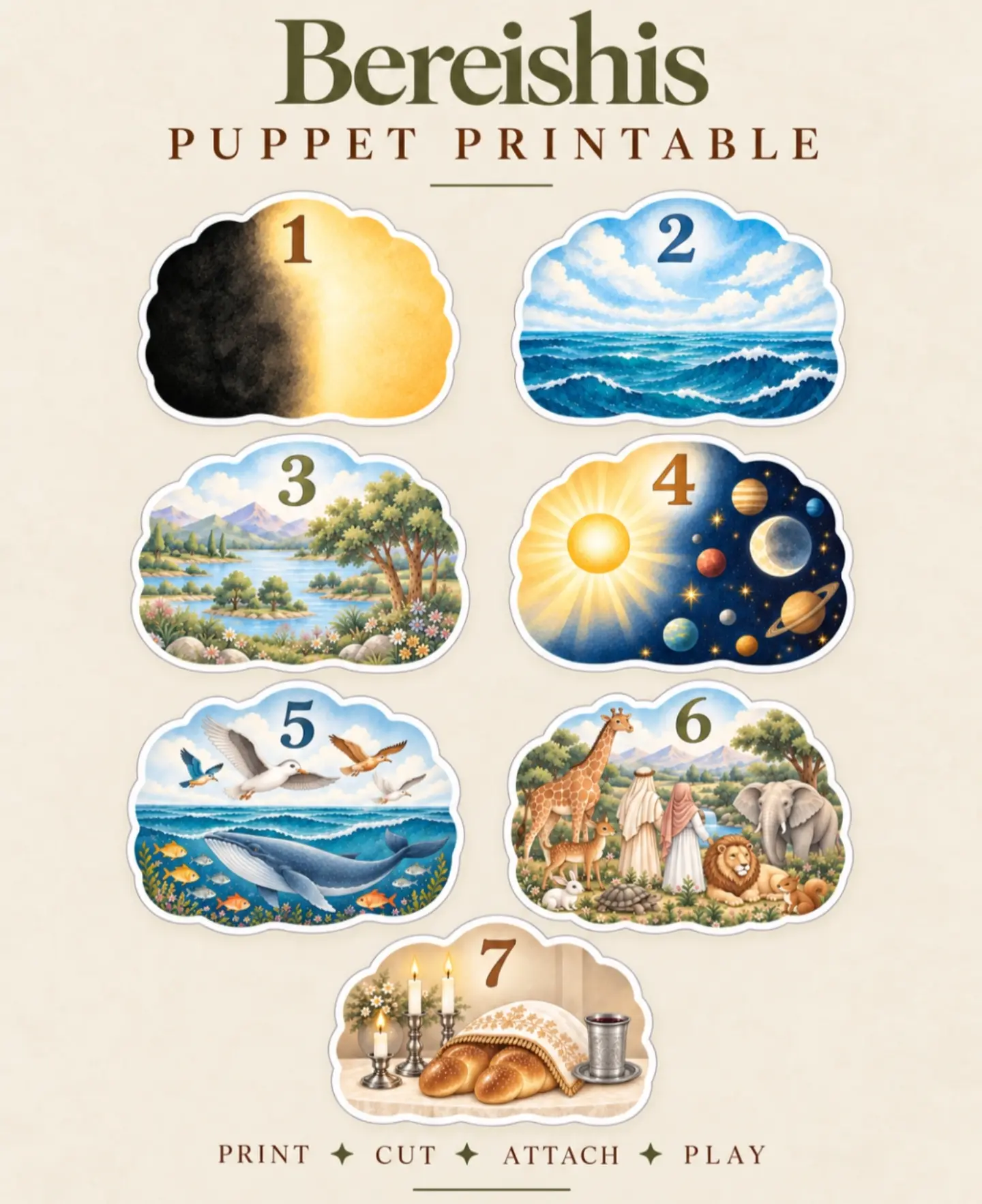 Bring the story of our world to life with these Bereishis puppets