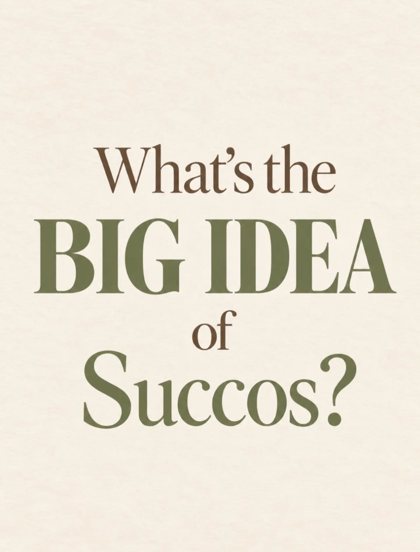 What’s the BIG IDEA of Succos